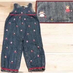 Gymboree Peruvian Doll Embroidered Denim Overalls 2T 2006 Vintage Rare